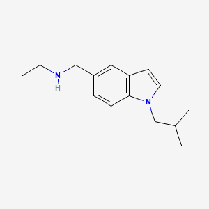 molecular formula C15H22N2 B7894469 Ethyl({[1-(2-methylpropyl)-1H-indol-5-yl]methyl})amine 
