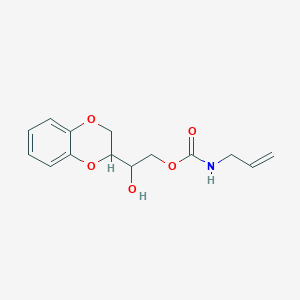 molecular formula C14H17NO5 B078947 Allylcarbamic acid 2-(1,4-benzodioxan-2-yl)-2-hydroxyethyl ester CAS No. 13973-71-2