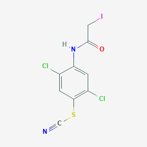 Thiocyanic acid, 2,5-dichloro-4-(2-iodoacetamido)phenyl ester