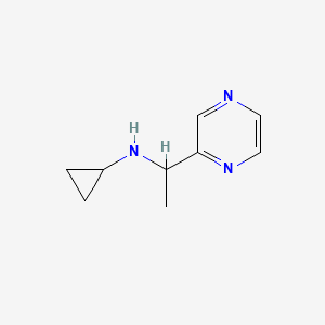 molecular formula C9H13N3 B7895567 N-(1-(pyrazin-2-yl)ethyl)cyclopropanamine 
