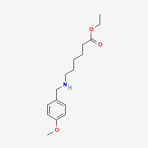 molecular formula C16H25NO3 B7895709 Ethyl 6-((4-methoxybenzyl)amino)hexanoate 