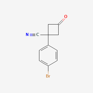 molecular formula C11H8BrNO B7895923 1-(4-bromophenyl)-3-oxocyclobutane-1-carbonitrile 