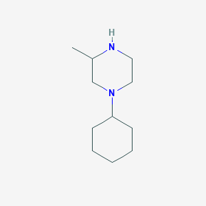 molecular formula C11H22N2 B7895950 1-Cyclohexyl-3-methyl-piperazine 