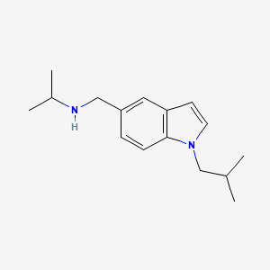 molecular formula C16H24N2 B7896145 N-[[1-(2-methylpropyl)indol-5-yl]methyl]propan-2-amine 