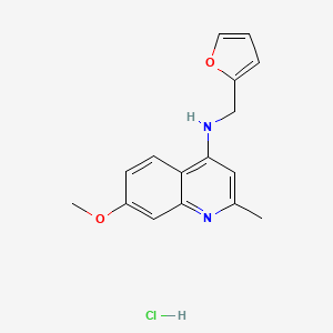 molecular formula C16H17ClN2O2 B7896504 N-(furan-2-ylmethyl)-7-methoxy-2-methylquinolin-4-amine;hydrochloride 
