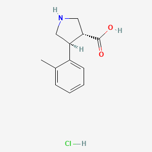 molecular formula C12H16ClNO2 B7896764 trans-4-(o-Tolyl)pyrrolidine-3-carboxylic acid hydrochloride 