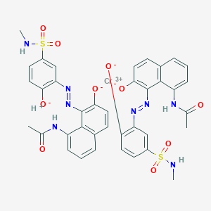 molecular formula C38H32CrN8O10S2.H<br>C38H33CrN8O10S2 B078974 Chromate(1-),bis[N-[7-(hydroxy-kO)-8-[[2-(hydroxy-kO)-5-[(methylamino)sulfonyl]phenyl]azo-kN1]-1-naphthalenyl]acetamidato(2-)]-, hydrogen CAS No. 12218-95-0