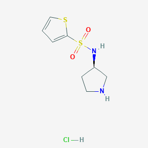 molecular formula C8H13ClN2O2S2 B7897500 Thiophene-2-sulfonic acid (R)-pyrrolidin-3-ylamide hydrochloride 