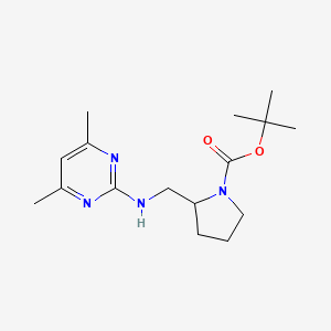 molecular formula C16H26N4O2 B7897868 tert-Butyl 2-(((4,6-dimethylpyrimidin-2-yl)amino)methyl)pyrrolidine-1-carboxylate 