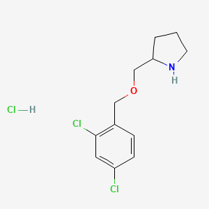 molecular formula C12H16Cl3NO B7898230 2-(2,4-Dichloro-benzyloxymethyl)-pyrrolidine hydrochloride 
