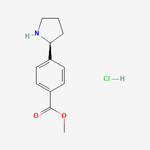 molecular formula C12H16ClNO2 B7898420 methyl 4-[(2S)-pyrrolidin-2-yl]benzoate;hydrochloride 