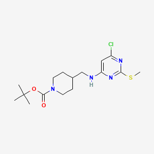 molecular formula C16H25ClN4O2S B7898713 tert-Butyl 4-(((6-chloro-2-(methylthio)pyrimidin-4-yl)amino)methyl)piperidine-1-carboxylate 