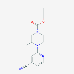molecular formula C16H22N4O2 B7898740 Tert-butyl 4-(4-cyanopyridin-2-yl)-3-methylpiperazine-1-carboxylate 
