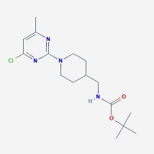 molecular formula C16H25ClN4O2 B7898773 tert-Butyl ((1-(4-chloro-6-methylpyrimidin-2-yl)piperidin-4-yl)methyl)carbamate 