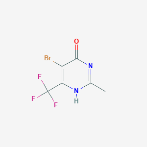 molecular formula C6H4BrF3N2O B7900104 5-bromo-2-methyl-6-(trifluoromethyl)-1H-pyrimidin-4-one 