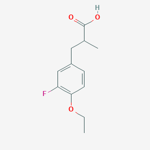 molecular formula C12H15FO3 B7900479 3-(4-Ethoxy-3-fluorophenyl)-2-methylpropanoic acid 