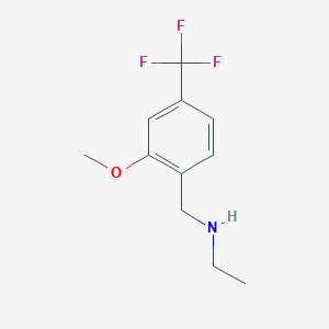 molecular formula C11H14F3NO B7900978 N-(2-Methoxy-4-(trifluoromethyl)benzyl)ethanamine 