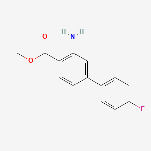 molecular formula C14H12FNO2 B7901041 Methyl 3-amino-4'-fluoro-[1,1'-biphenyl]-4-carboxylate 
