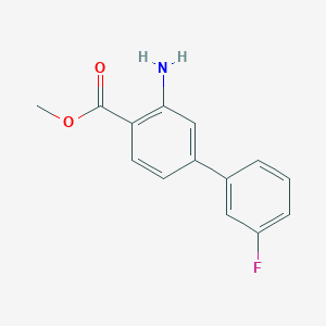 molecular formula C14H12FNO2 B7901049 Methyl 3-amino-3'-fluoro-[1,1'-biphenyl]-4-carboxylate 
