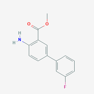 molecular formula C14H12FNO2 B7901075 Methyl 4-amino-3'-fluoro-[1,1'-biphenyl]-3-carboxylate 