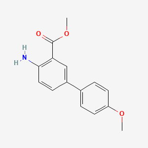 molecular formula C15H15NO3 B7901080 Methyl 4-amino-4'-methoxy-[1,1'-biphenyl]-3-carboxylate 