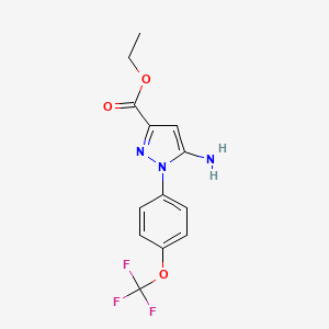 molecular formula C13H12F3N3O3 B7901233 Ethyl 5-amino-1-[4-(trifluoromethoxy)phenyl]pyrazole-3-carboxylate 