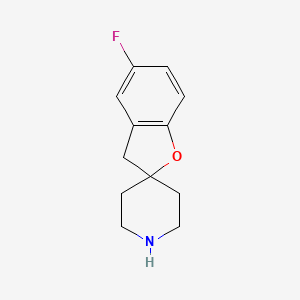 molecular formula C12H14FNO B7901386 5-Fluoro-3H-spiro[benzofuran-2,4'-piperidine] 