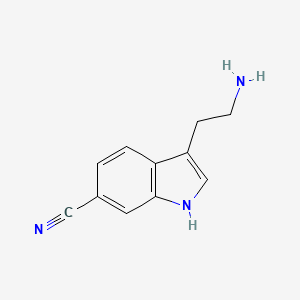 molecular formula C11H11N3 B7901610 3-(2-aminoethyl)-1H-indole-6-carbonitrile 
