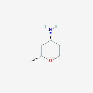 molecular formula C6H13NO B7901788 rel-(2R,4R)-2-Methyltetrahydro-2H-pyran-4-amine 
