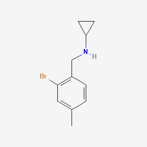 molecular formula C11H14BrN B7901917 N-[(2-bromo-4-methylphenyl)methyl]cyclopropanamine 