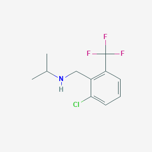 molecular formula C11H13ClF3N B7902032 N-(2-Chloro-6-(trifluoromethyl)benzyl)propan-2-amine 