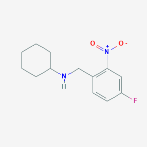 molecular formula C13H17FN2O2 B7902040 N-[(4-Fluoro-2-nitrophenyl)methyl]cyclohexanamine 