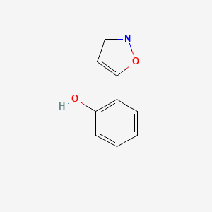molecular formula C10H9NO2 B7902915 2-(5-Isoxazolyl)-4-methylphenol 