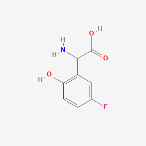 molecular formula C8H8FNO3 B7902950 2-Amino-2-(5-fluoro-2-hydroxyphenyl)acetic acid 