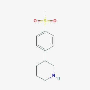 molecular formula C12H17NO2S B7903816 3-(4-Methanesulfonyl-phenyl)-piperidine 