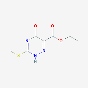 molecular formula C7H9N3O3S B7904138 ethyl 3-methylsulfanyl-5-oxo-2H-1,2,4-triazine-6-carboxylate 