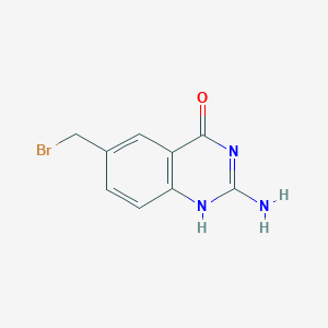 molecular formula C9H8BrN3O B7904320 2-amino-6-(bromomethyl)-1H-quinazolin-4-one 