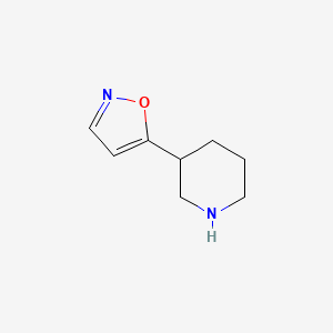 molecular formula C8H12N2O B7904552 3-(1,2-Oxazol-5-yl)piperidine 