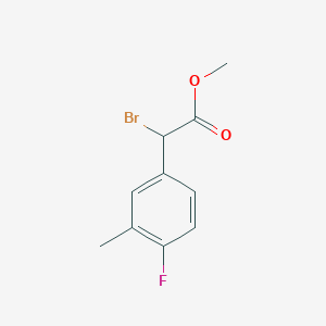 molecular formula C10H10BrFO2 B7904911 Methyl 2-bromo-2-(4-fluoro-3-methylphenyl)acetate 