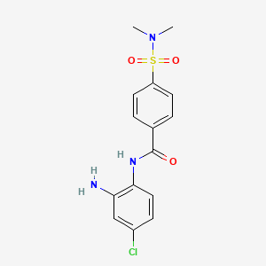 molecular formula C15H16ClN3O3S B7905295 N-(2-amino-4-chlorophenyl)-4-(dimethylsulfamoyl)benzamide 