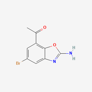 molecular formula C9H7BrN2O2 B7905597 1-(2-Amino-5-bromo-1,3-benzoxazol-7-yl)ethan-1-one 