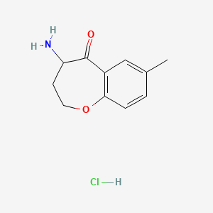 molecular formula C11H14ClNO2 B7905640 4-Amino-7-methyl-2,3,4,5-tetrahydro-1-benzoxepin-5-one hydrochloride 