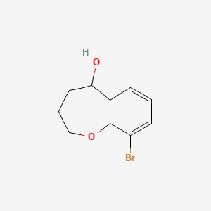 molecular formula C10H11BrO2 B7905648 9-Bromo-2,3,4,5-tetrahydro-1-benzoxepin-5-ol 