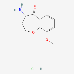 molecular formula C11H14ClNO3 B7905652 4-Amino-9-methoxy-2,3,4,5-tetrahydro-1-benzoxepin-5-one hydrochloride 