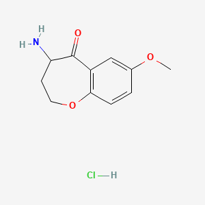 molecular formula C11H14ClNO3 B7905656 4-Amino-7-methoxy-2,3,4,5-tetrahydro-1-benzoxepin-5-one hydrochloride 