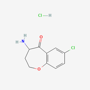 molecular formula C10H11Cl2NO2 B7905662 4-Amino-7-chloro-2,3,4,5-tetrahydro-1-benzoxepin-5-one hydrochloride 