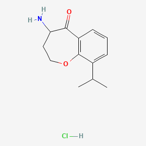 molecular formula C13H18ClNO2 B7905677 4-Amino-9-(propan-2-yl)-2,3,4,5-tetrahydro-1-benzoxepin-5-one hydrochloride 