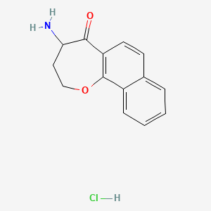 molecular formula C14H14ClNO2 B7905679 4-amino-2H,3H,4H,5H-naphtho[1,2-b]oxepin-5-one hydrochloride 