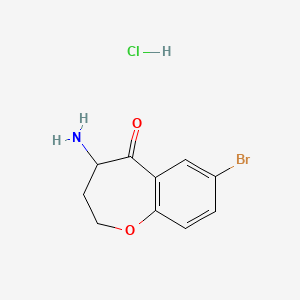 molecular formula C10H11BrClNO2 B7905687 4-Amino-7-bromo-3,4-dihydrobenzo[b]oxepin-5(2H)-one hydrochloride 