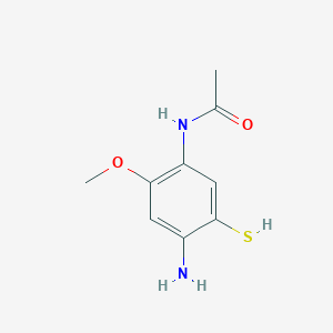 molecular formula C9H12N2O2S B7906522 N-(4-amino-2-methoxy-5-sulfanylphenyl)acetamide 
